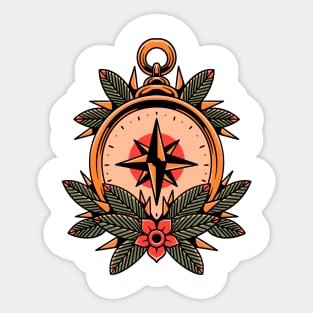 vintage compass tattoo Sticker